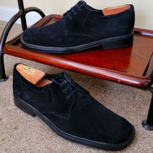 Ferragamo black suede derby